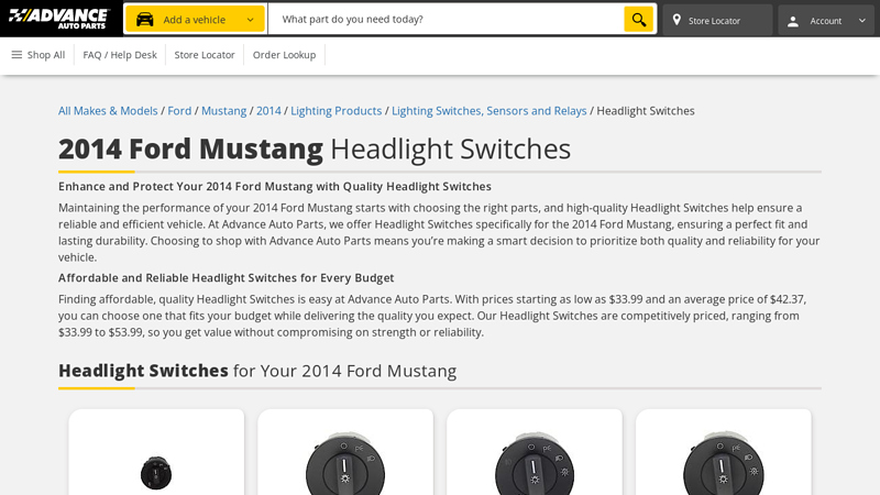 2014 Ford Mustang Headlight Switches Auto Parts advance auto parts 2014 mustang headlight switch nearby