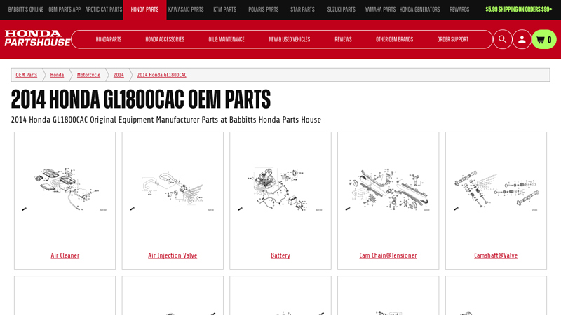 2014 Honda GL1800CAC OEM Parts honda valkyrie parts