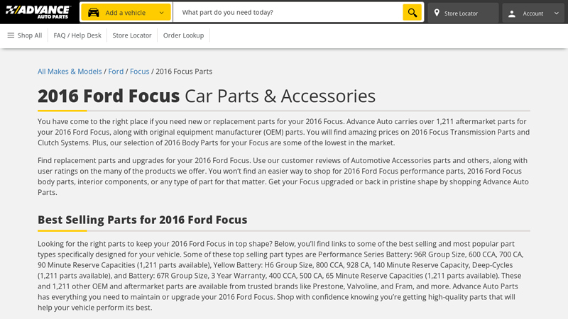 2016 Ford Focus Car Parts 2016 ford focus after market parts