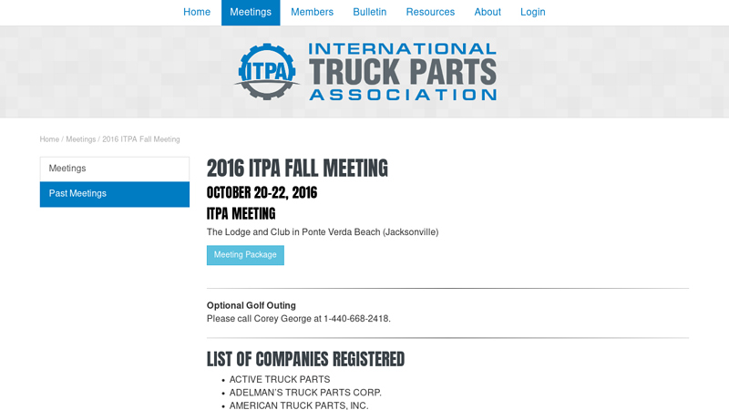 2016 ITPA Fall Meeting larry schmidt truck parts