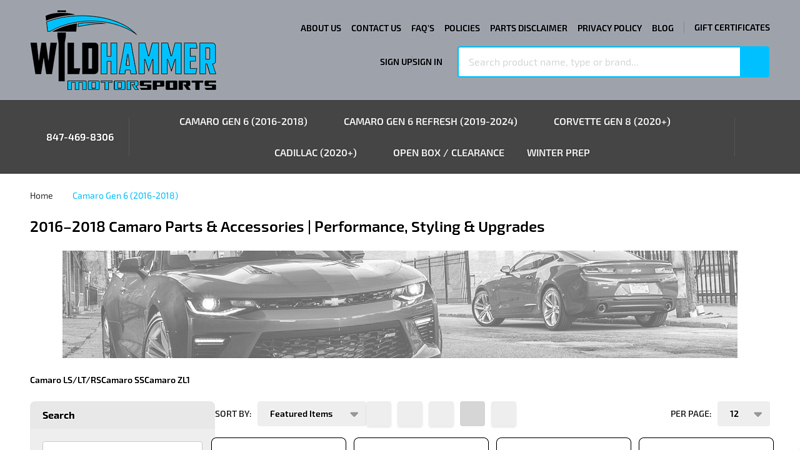 2016–2018 Camaro Parts & Accessories camaro auto parts catalog