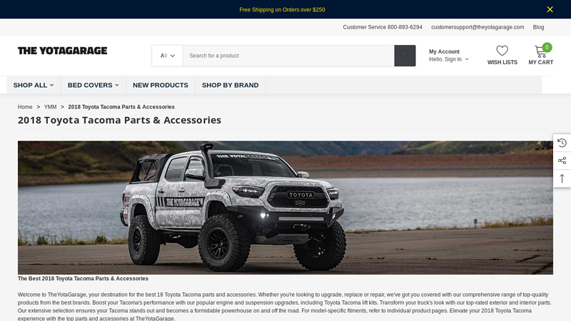 2018 Toyota Tacoma Parts & Accessories toyota tacoma parts