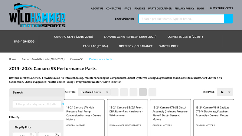 2019–2024 Camaro SS Performance Parts chevrolet camaro car parts