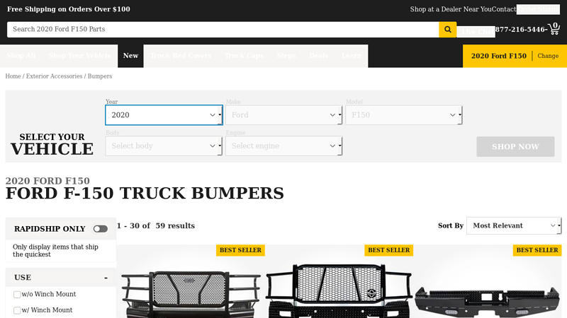 2020 Ford F150 Ford F-150 Front & Rear Truck Bumpers ford f150 front bumper parts