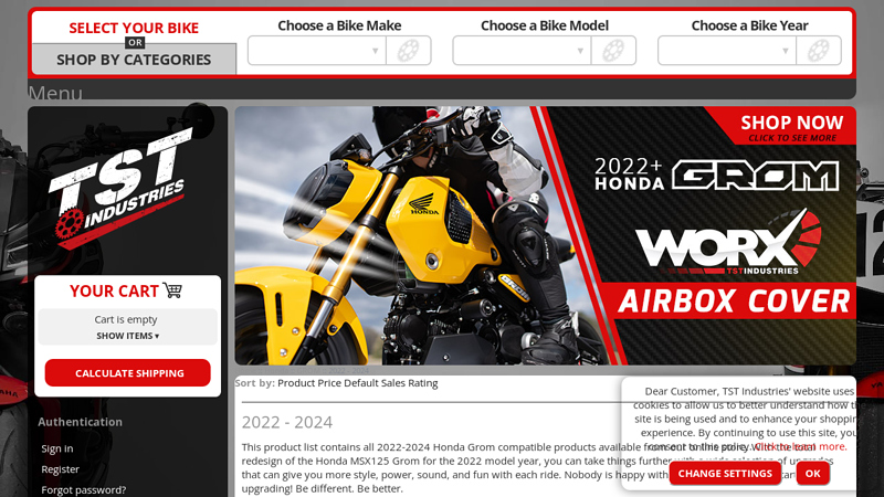 2022-2024 Honda Grom MSX125 Product List honda grom parts