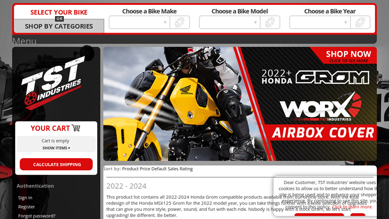 2022-2024 Honda Grom MSX125 Product List honda grom aftermarket parts