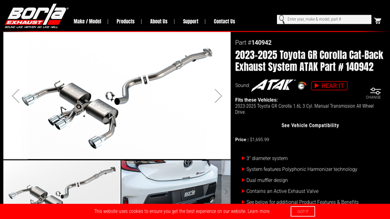 2023 toyota corolla exhaust parts
