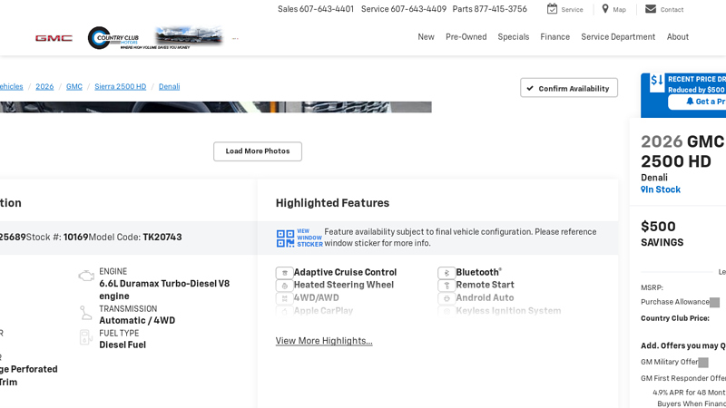 2026 GMC Sierra 2500 HD Denali Oneonta NY advance auto parts oneonta ny