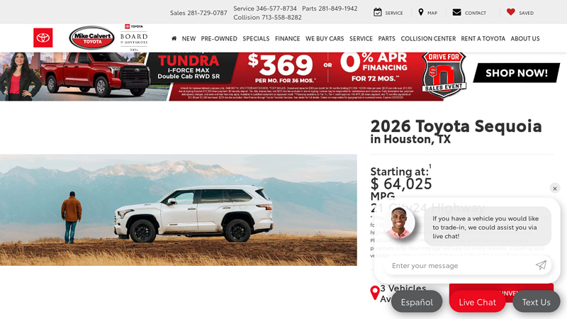 2026 Toyota Sequoia mike calvert toyota parts