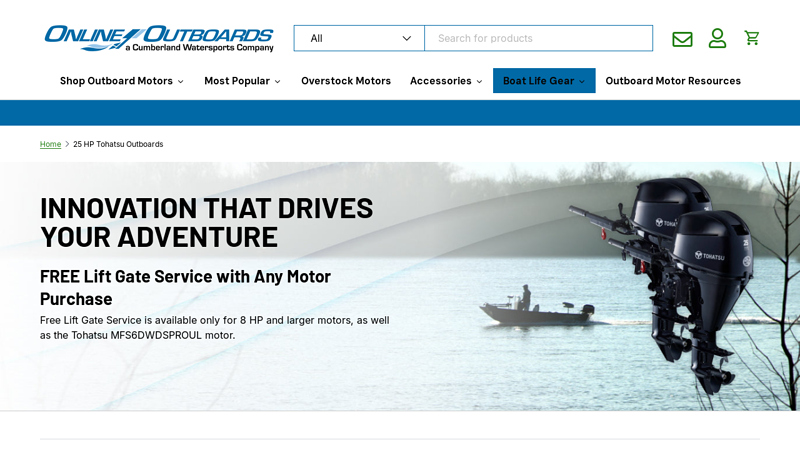 25 HP Tohatsu Outboards tohatsu boat motor parts