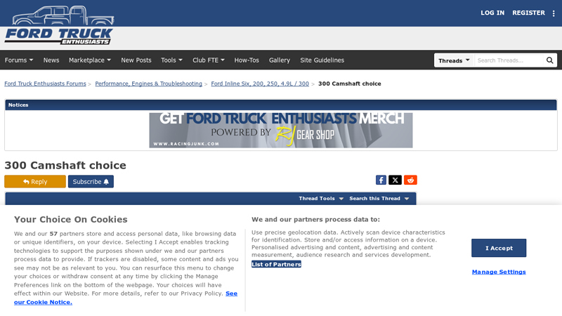300 Camshaft choice ford 300 inline six performance parts