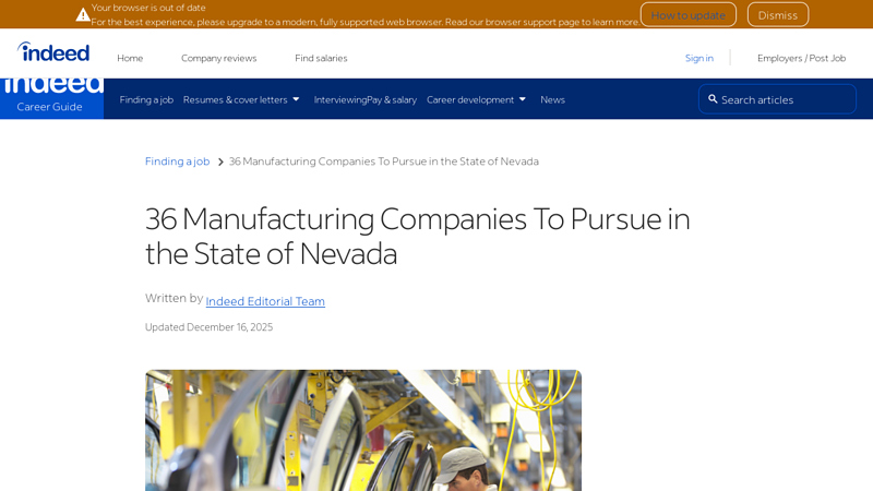 36 Manufacturing Companies To Pursue in the State of Nevada auto parts reno nv