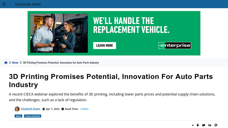 3D Printing Promises Potential, Innovation for Auto Parts Industry replacement 3d printed car parts