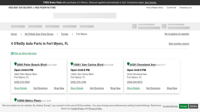 4 O'Reilly Auto Parts in Fort Myers, FL car parts fort myers fl