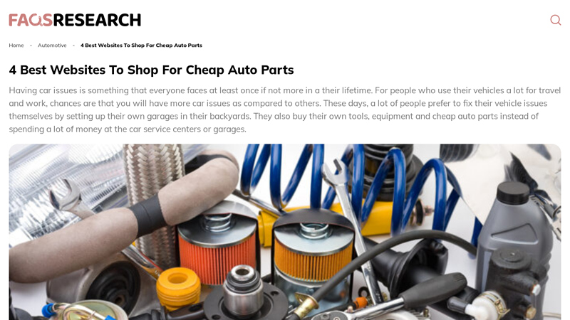 4  Websites To Shop For Cheap Auto Parts auto parts cheaper