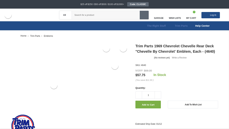 4640 1969 chevelle car parts