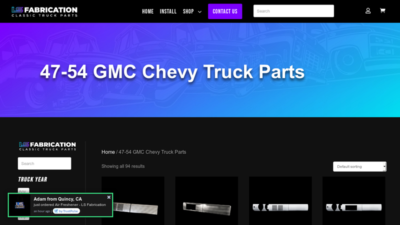 47 54 chevy truck parts