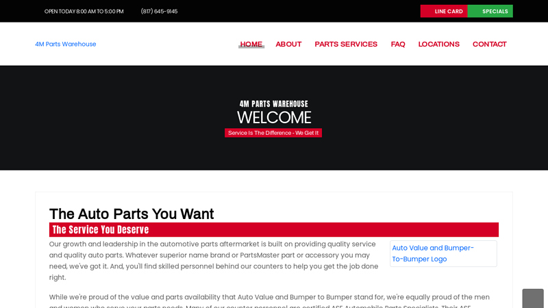 4M Parts Warehouse places that buy car parts near me