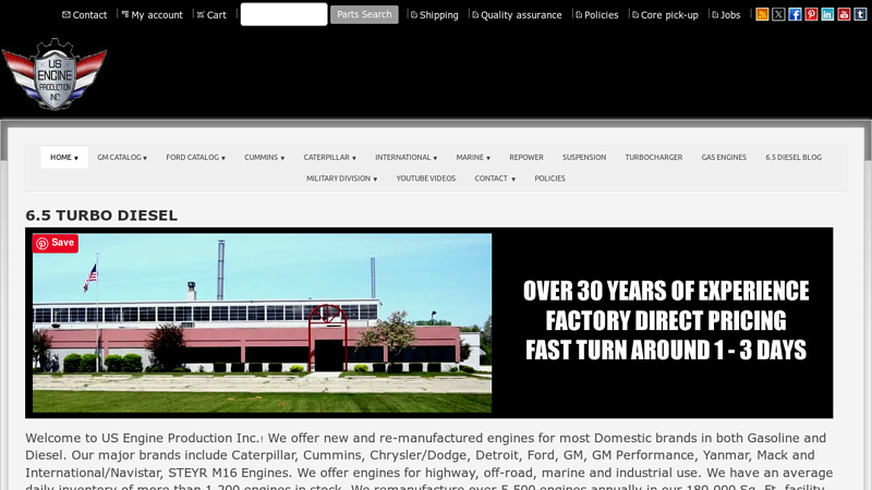 6.5 Turbo Diesel ford industrial engine parts