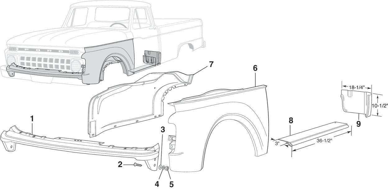 66 Ford F100 Parts guide