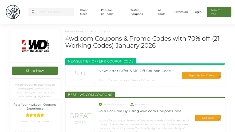 70% OFF 4wd.com Coupon Codes jeep and truck parts discount code