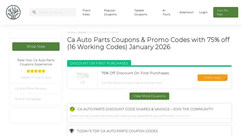 75% OFF Ca Auto Parts Coupon Codes ca auto parts discount code
