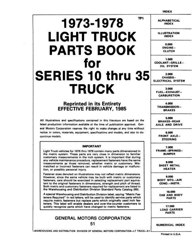 78 Chevy Truck Parts guide