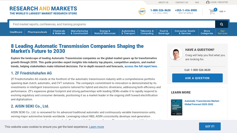 8 Leading Automatic Transmission Companies Shaping the Market's ... auto parts transmission
