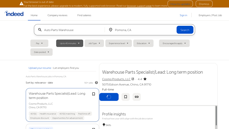 92 Auto Parts Warehouse & Fulfillment Jobs in Pomona, CA advance auto parts lawton ok
