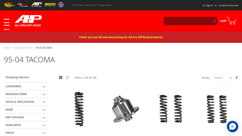 95 02 toyota tacoma parts