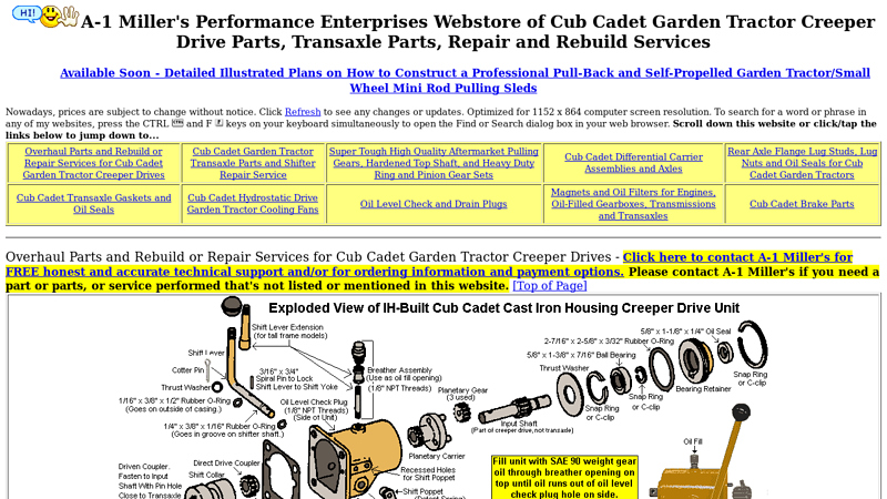 A garden tractor pulling parts
