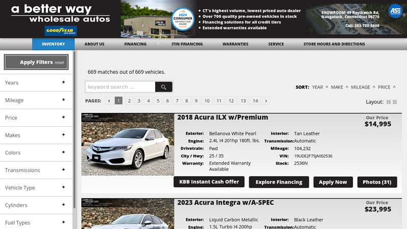 A Better Way Wholesale Autos used auto parts waterbury ct