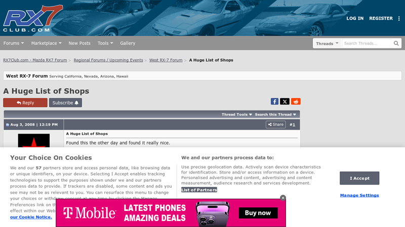 A Huge List of Shops rx7 car parts