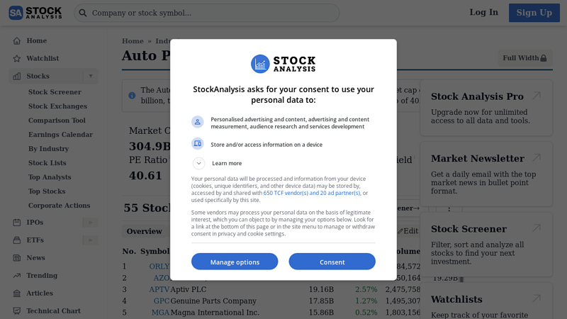 A List of Stocks in the Auto Parts Industry a & m auto parts