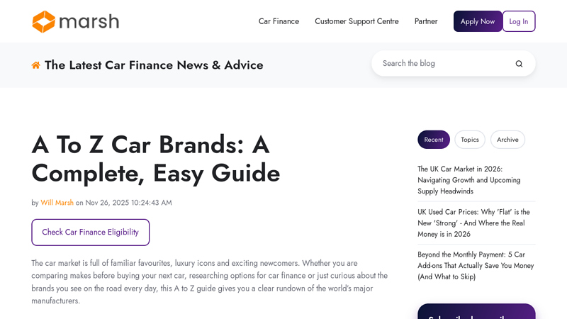 A To Z Car Brands: A Complete, Easy Guide marsh auto parts