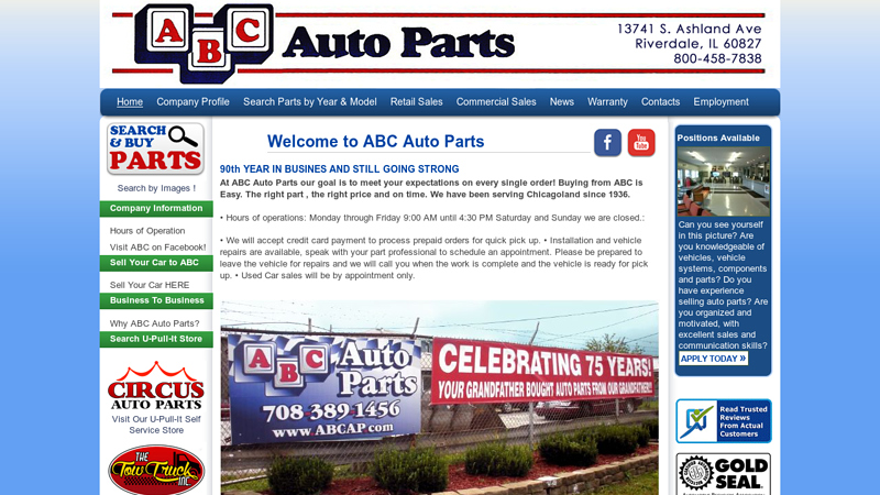 ABC Auto Parts Chicagoland's Largest Auto Recycler and Used Part ... chicago area used auto parts