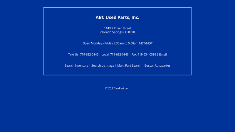 ABC Used Parts, Inc. used auto parts colorado springs
