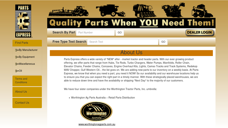 About worthington tractor parts