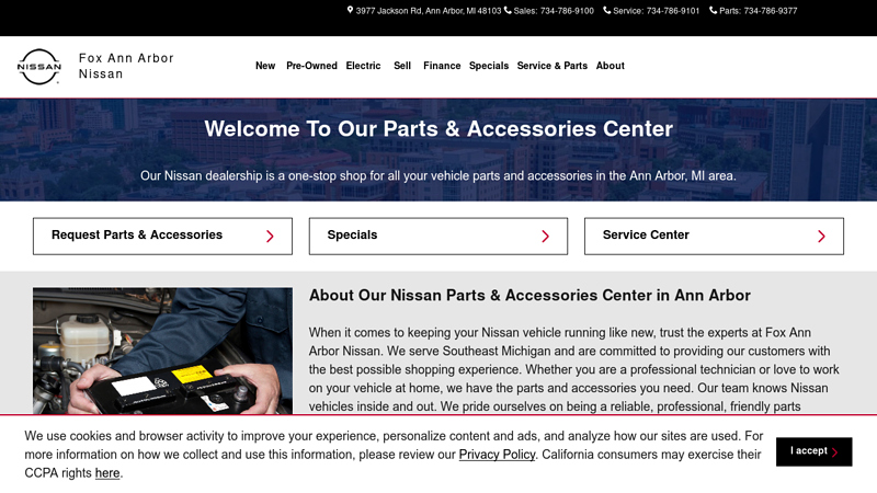 About Our Nissan Parts & Accessories Center in Ann Arbor auto parts ann arbor