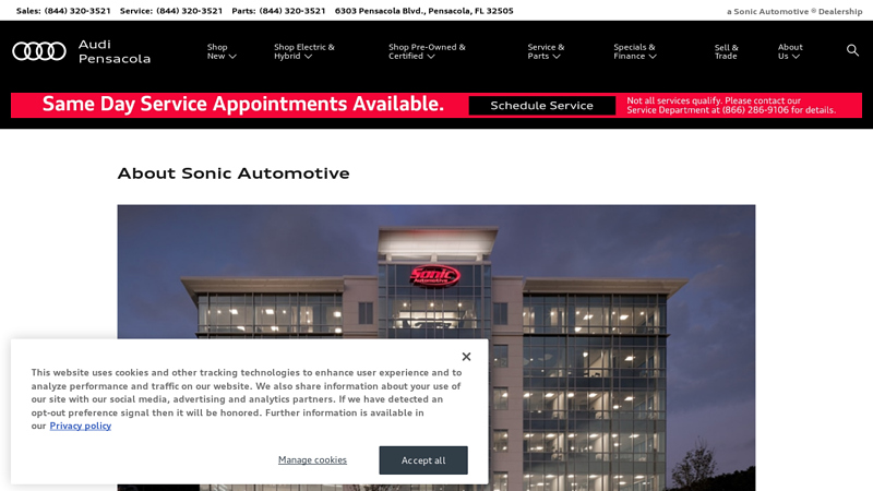 About Sonic Automotive auto parts pensacola fl
