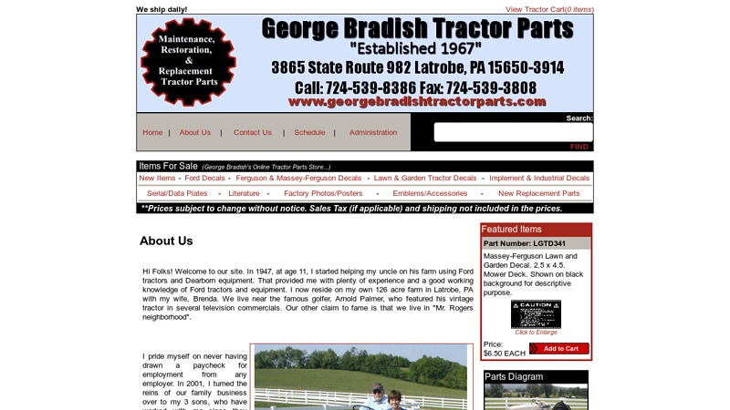 About Us vintage ford tractor parts