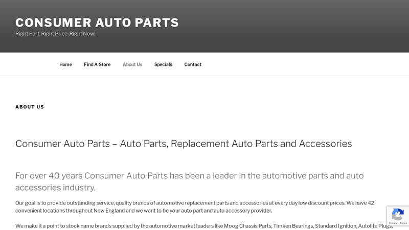 About Us cap consumer auto parts
