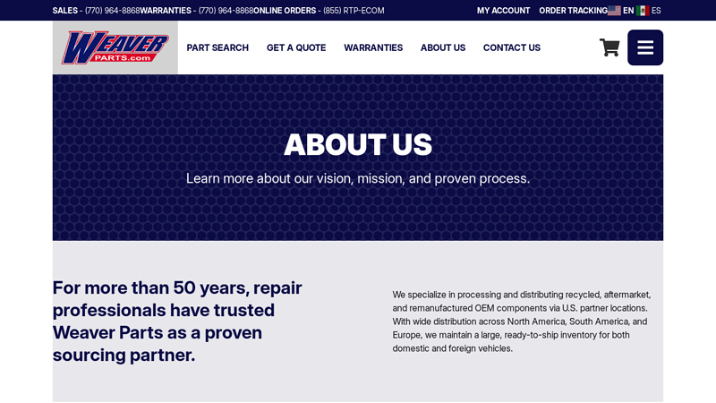 About Us weaver's auto parts