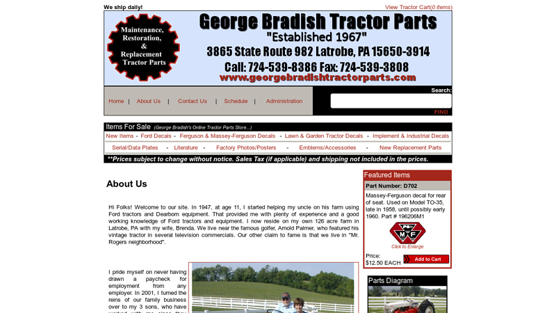 About Us antique ford tractor parts