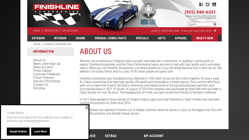 About Us finish line car parts