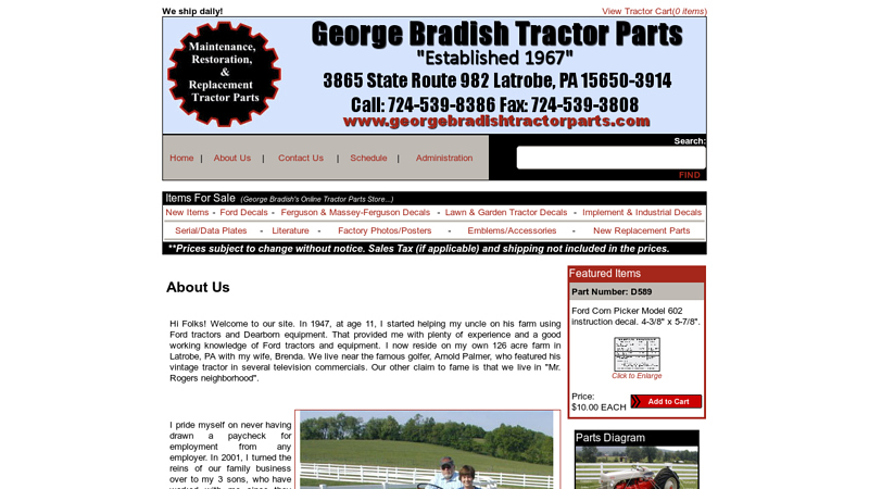 About Us old ford tractor parts