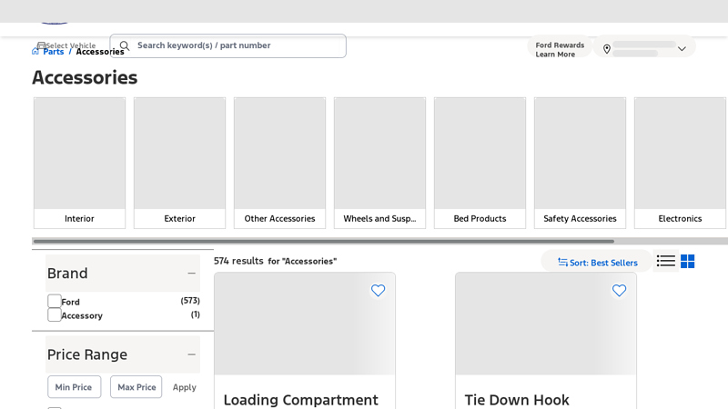 Accessories ford motor company parts department