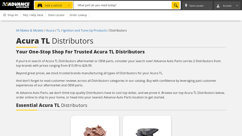 Acura TL Distributors acura tl auto parts