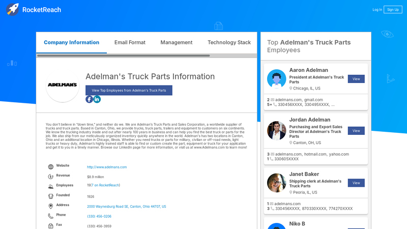 Adelman's Truck Parts Information adelman's truck parts