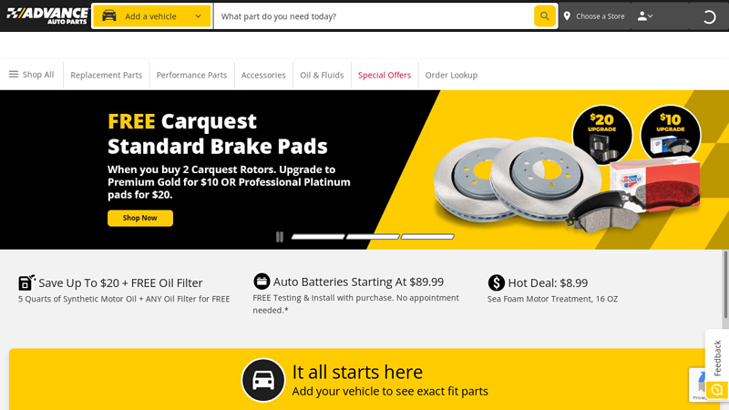 Advance Auto Parts same day auto parts